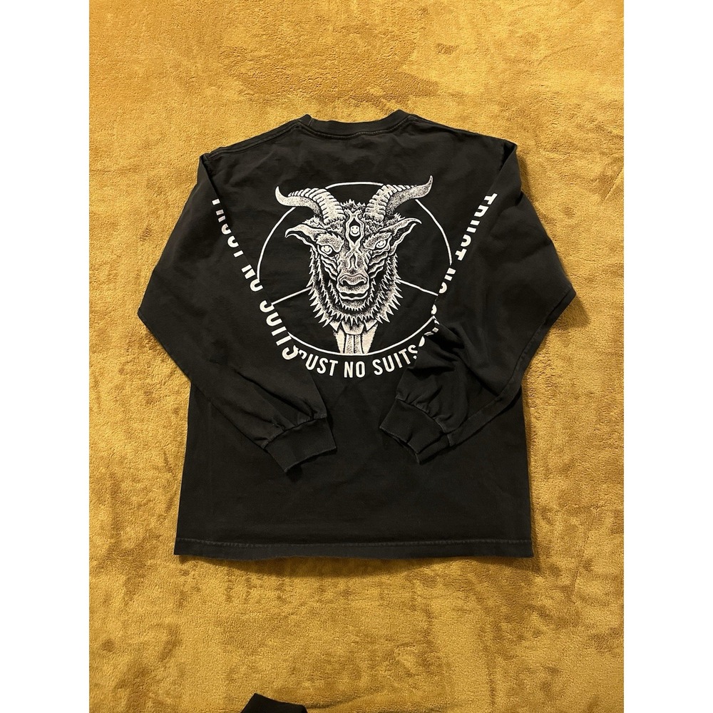Sketchy Tank ST Long Sleeve Cotton Shirt Men's M Trust No Suits Black Skate